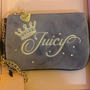 Juicy Couture Purple Velvet Wristlet with Gold Accents